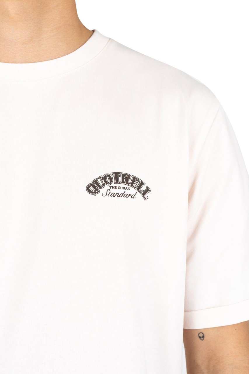 Quotrell Avenida T-shirt | Off White/brown Wit