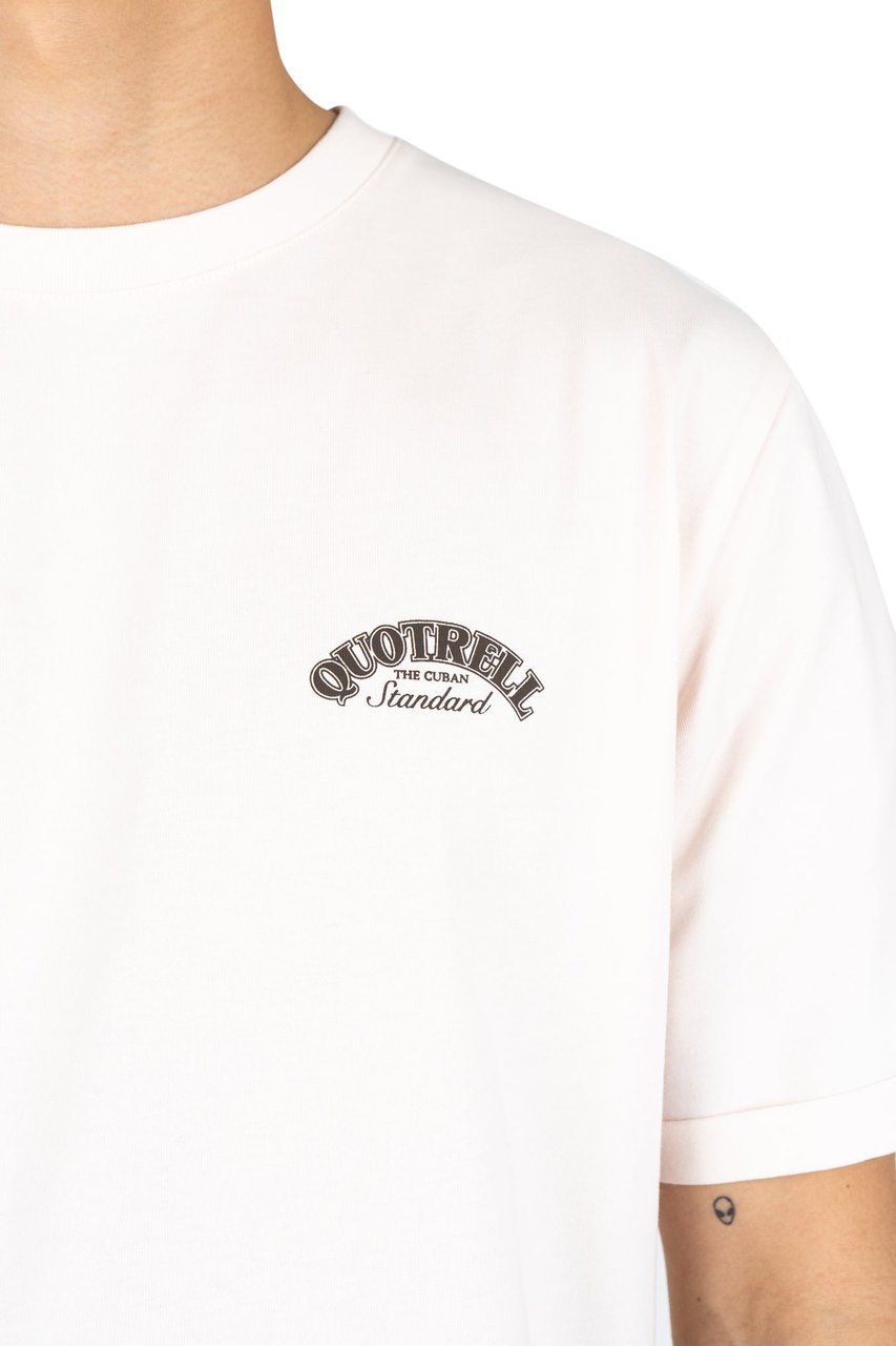 Quotrell Avenida T-shirt | Off White/brown Wit