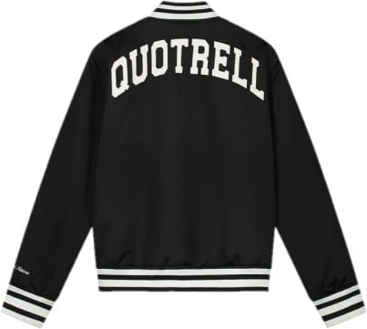 Quotrell University Bomber Jacket | Black/white Zwart
