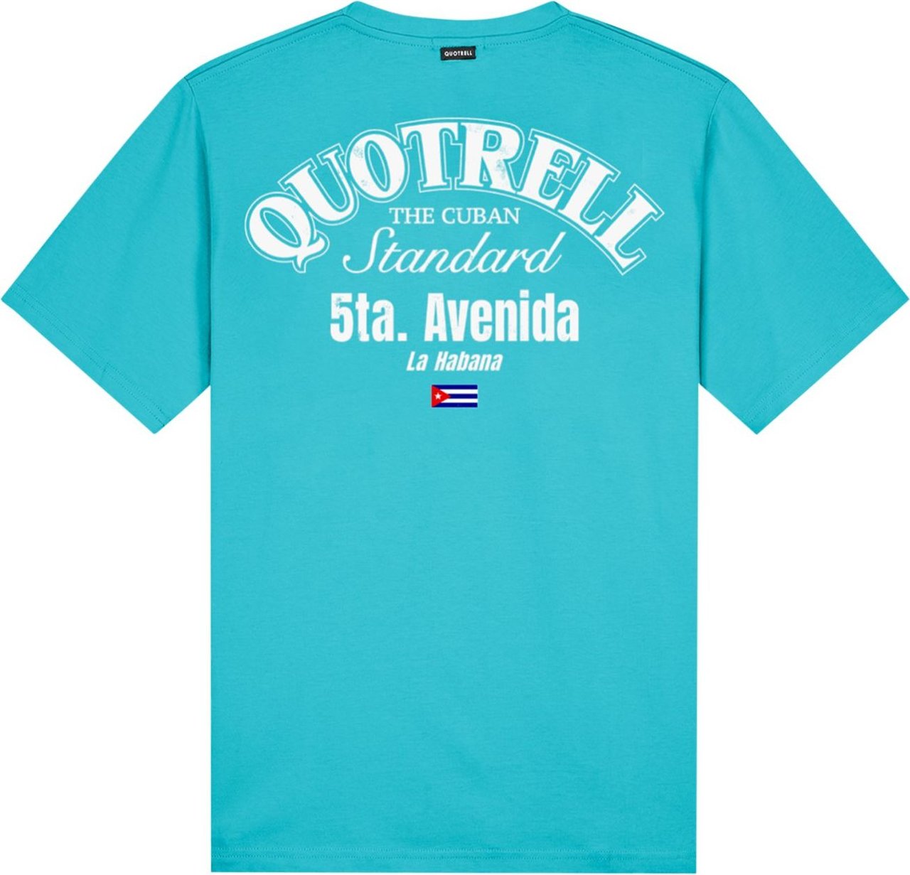 Quotrell Avenida T-shirt | Aqua/white Blauw