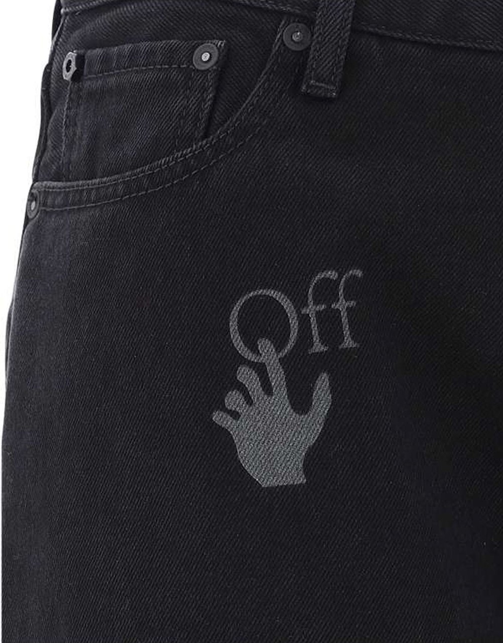 OFF-WHITE Off-White Cotton Logo Denim Jeans Zwart