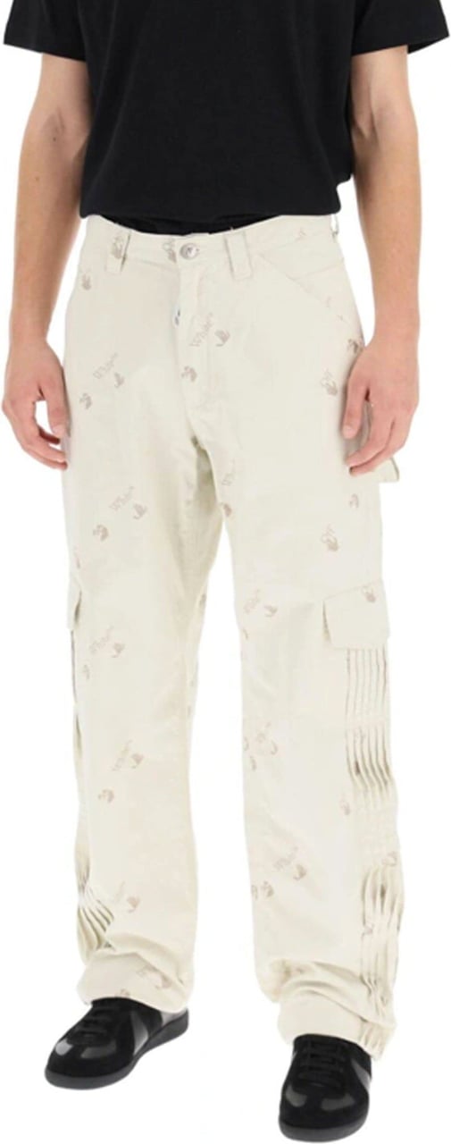 OFF-WHITE Off-White Cotton Logo Denim Jeans Beige