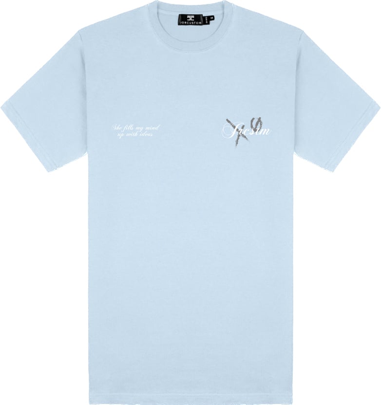 JORCUSTOM Angel Slim Fit T-Shirt LightBlue Blauw