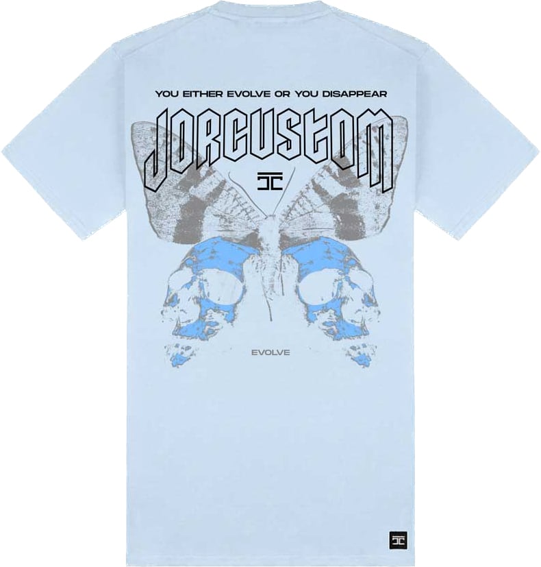 JORCUSTOM Evolve Slim Fit T-Shirt LightBlue Blauw