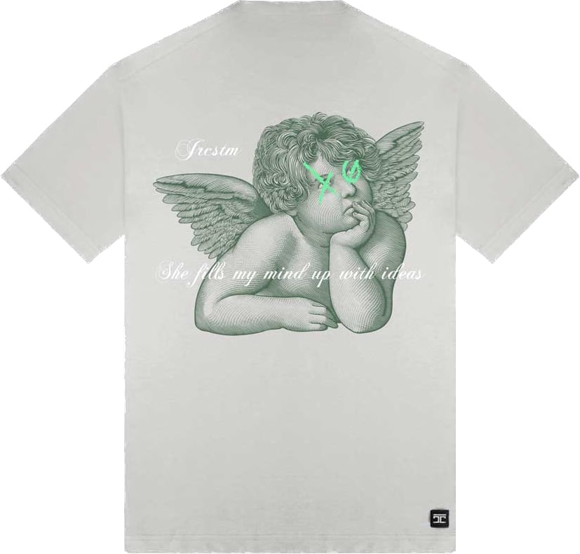 JORCUSTOM Angel Loose Fit Tee LightGrey Grijs