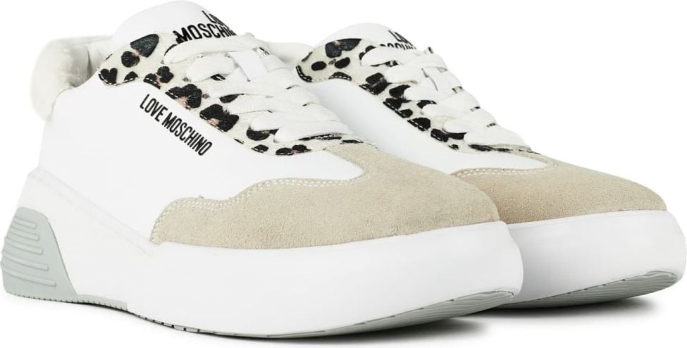 Moschino Leopard Detail Chunky Sneakers Wit