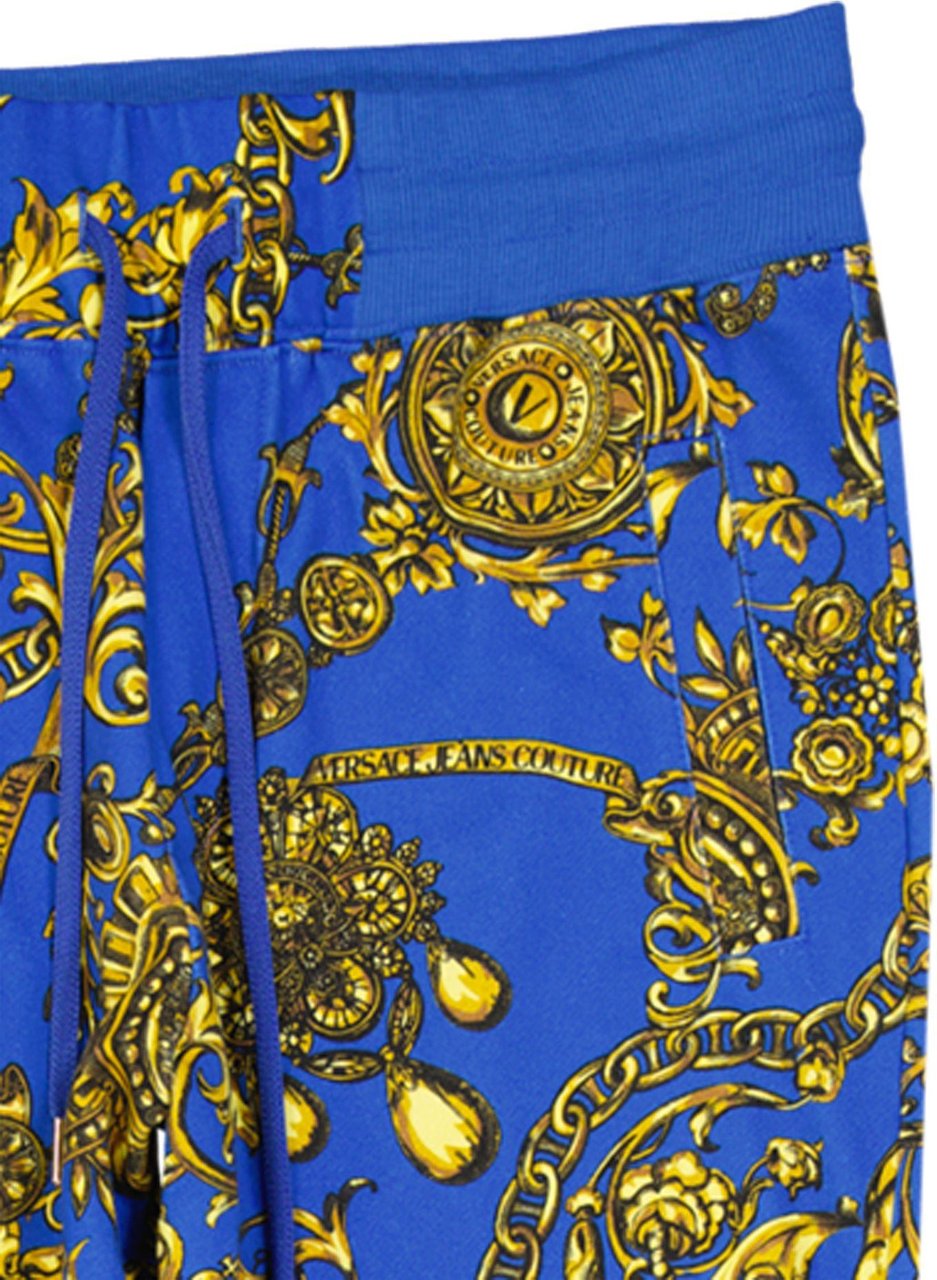 Versace Versace Jeans Couture Baroque Pattern Pants Blauw