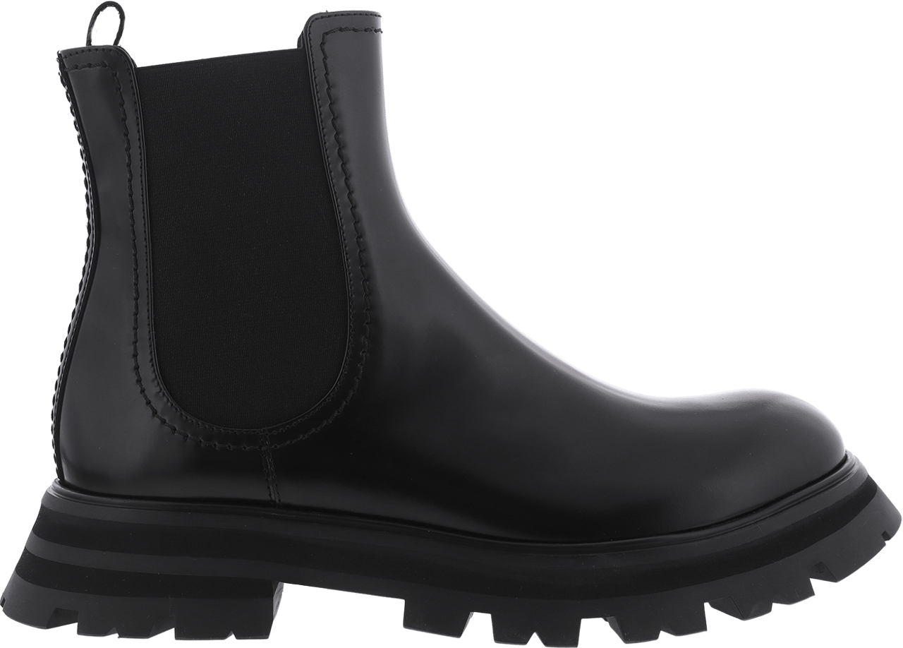 Alexander McQueen H.Boot Leather S.Rub Lucent Le Zwart