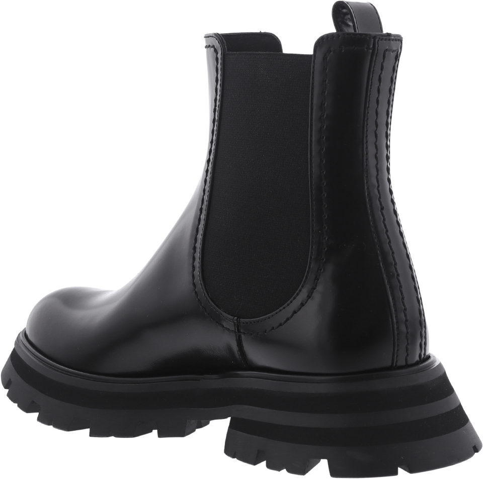 Alexander McQueen H.Boot Leather S.Rub Lucent Le Zwart