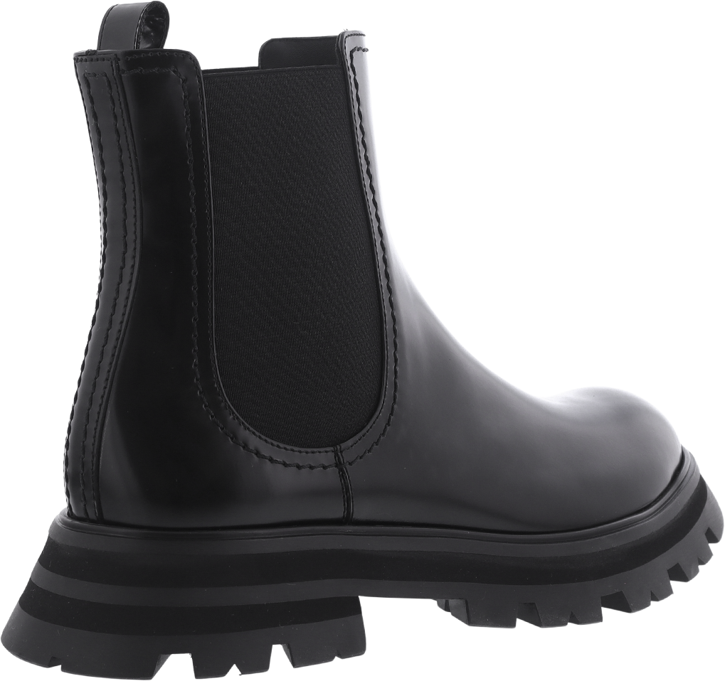 Alexander McQueen H.Boot Leather S.Rub Lucent Le Zwart