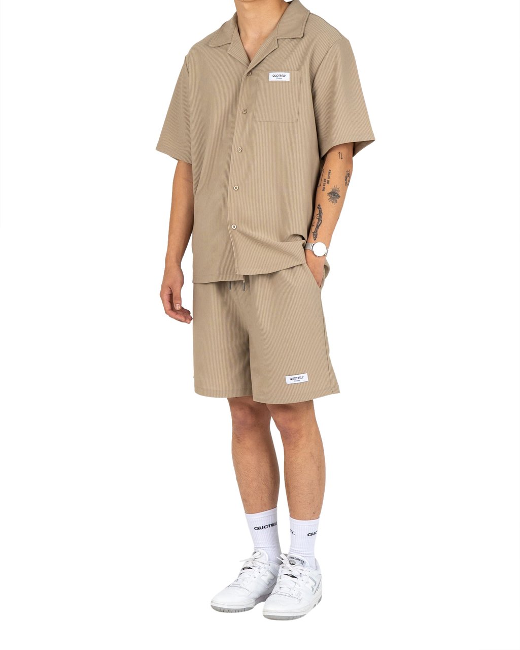Quotrell Avignon Shorts | Stone Beige