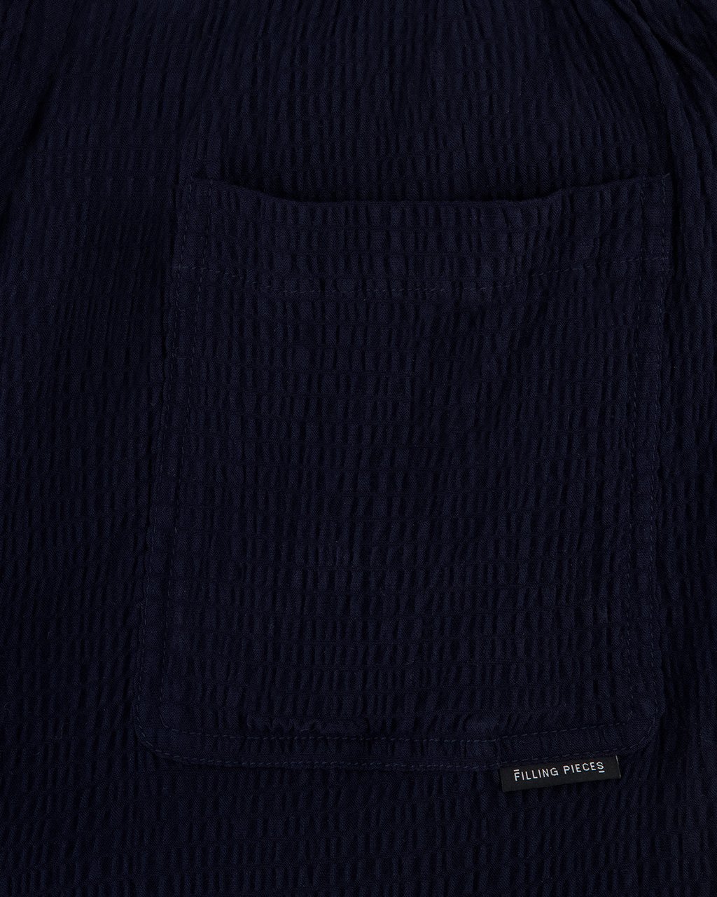 Filling Pieces Resort Shorts Seersucker Navy Blauw