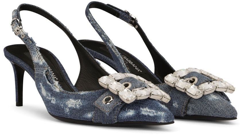 Dolce & Gabbana Dolce & Gabbana Denim Slingback Pumps Blauw