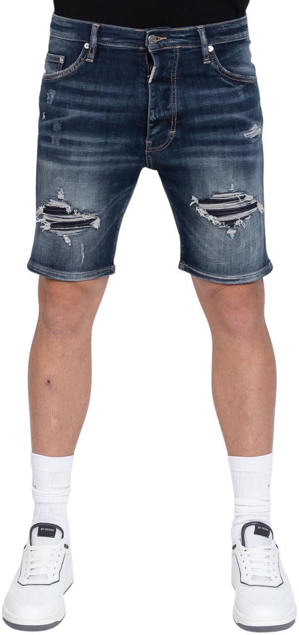 My Brand MB Skinny Blue Short Jeans Destroyed | DENIM Blauw
