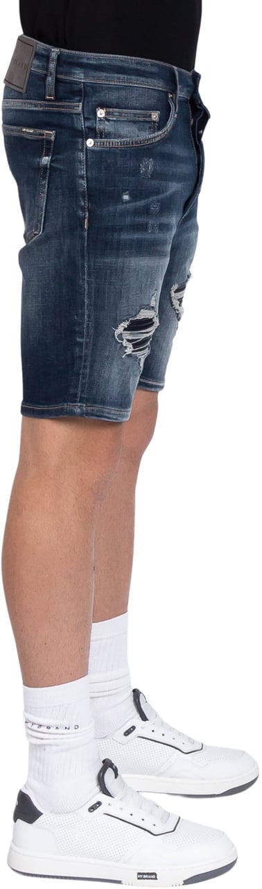 My Brand MB Skinny Blue Short Jeans Destroyed | DENIM Blauw