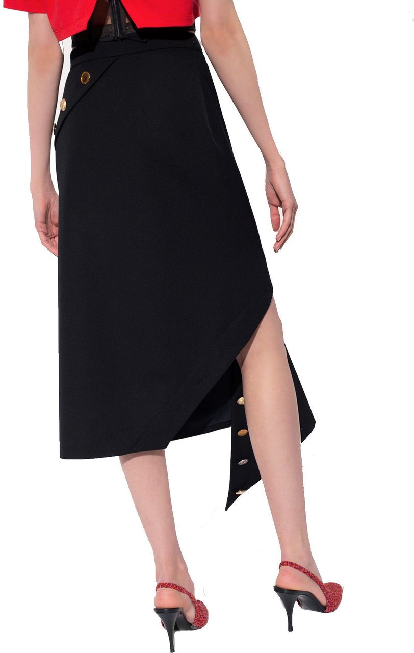 Alexander McQueen Alexander Mcqueen Wool Asymmetric Skirt Zwart