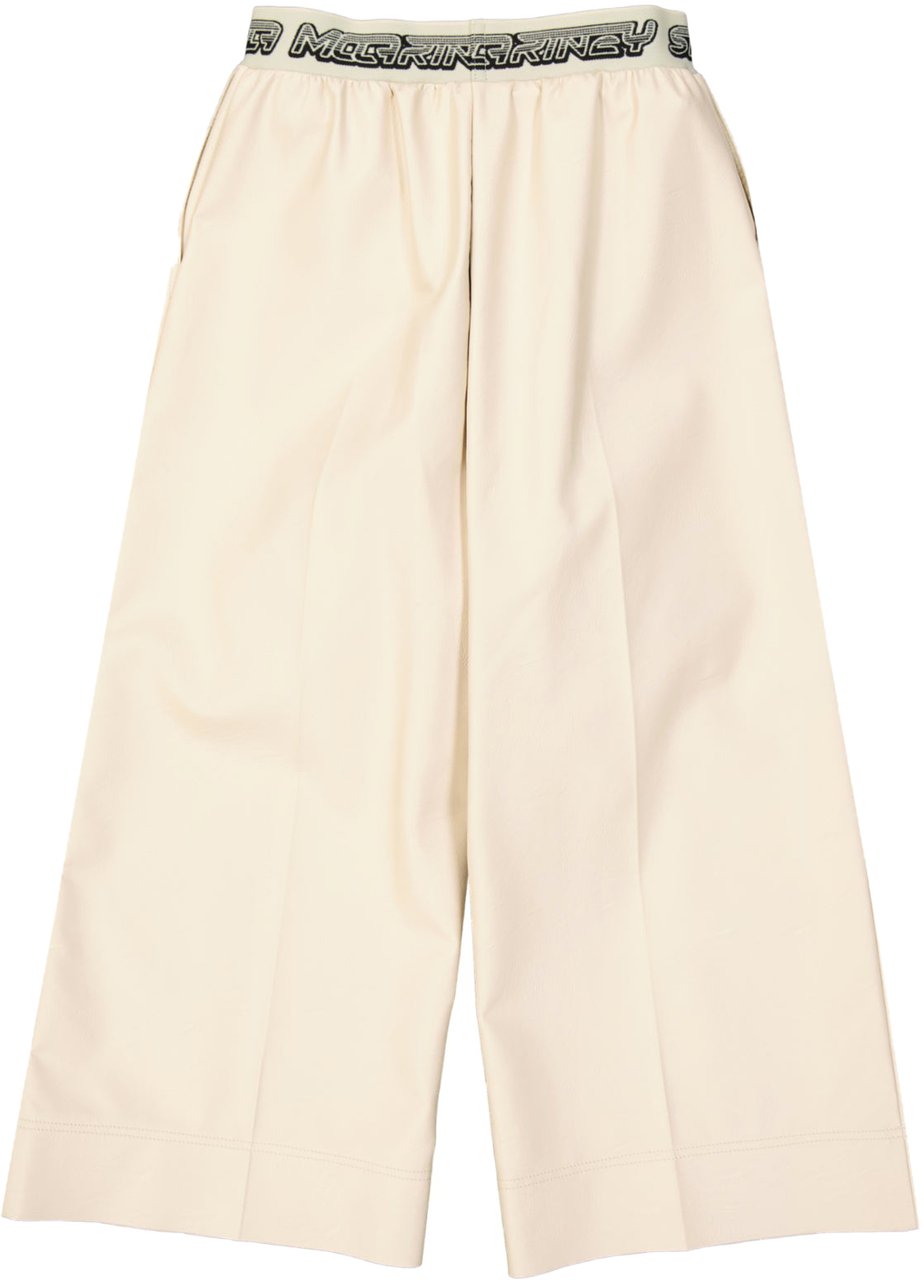 Stella McCartney Stella Mccartney Cropped Logo Pants Beige