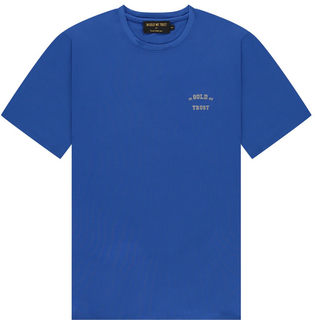 In Gold We Trust Sport T-shirt Blue Vanaf € 69,95