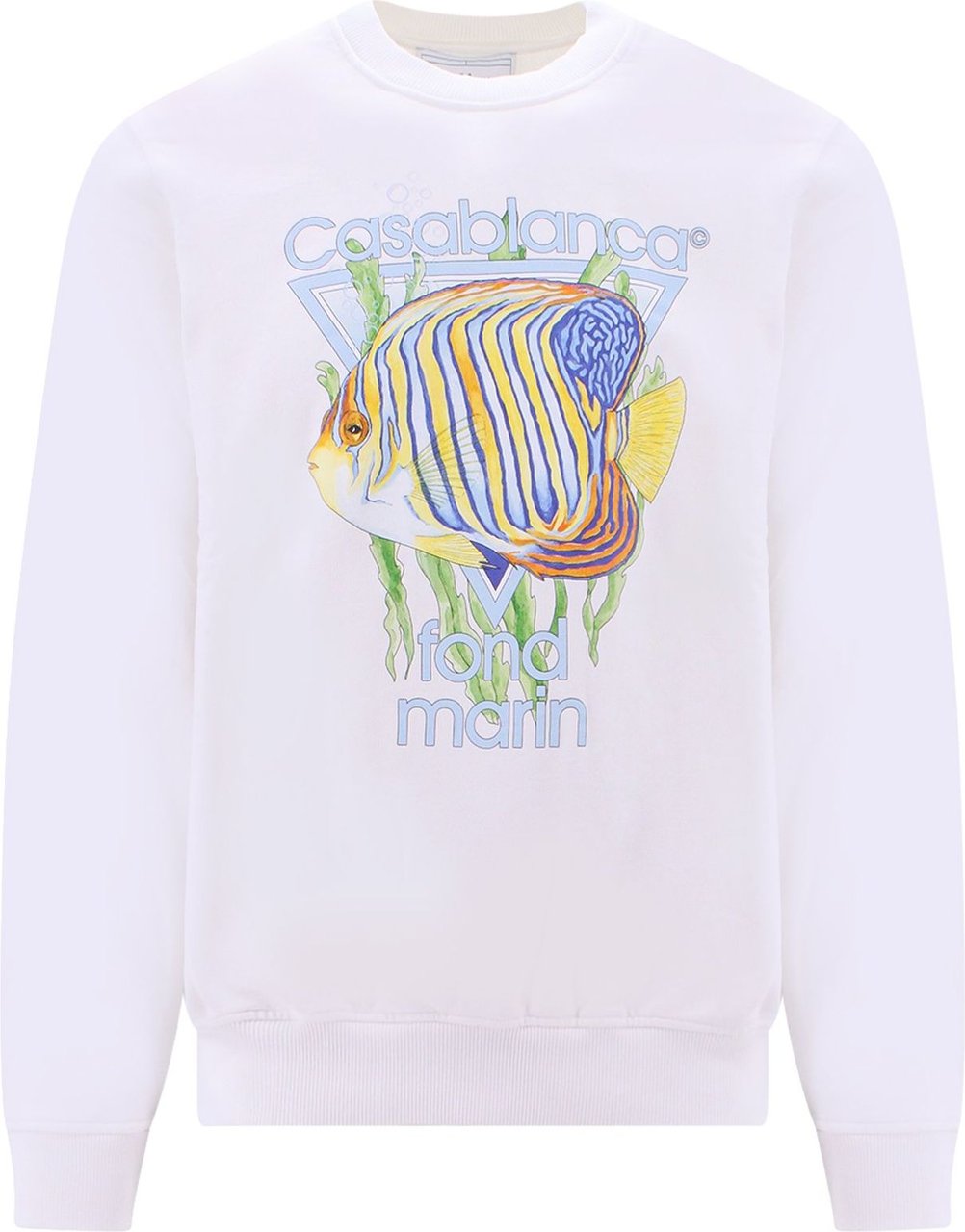 Casablanca Organic cotton sweatshirt with Fond marin printon the front Wit