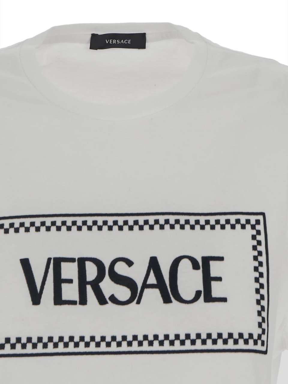 Versace Logo Embroidery T-Shirt Wit