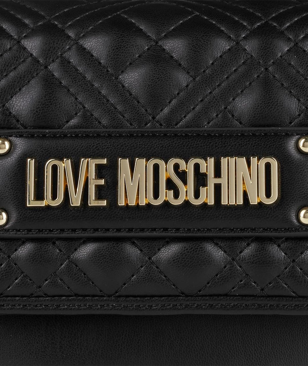 Moschino Logo Quilted Crossbody Bag Zwart