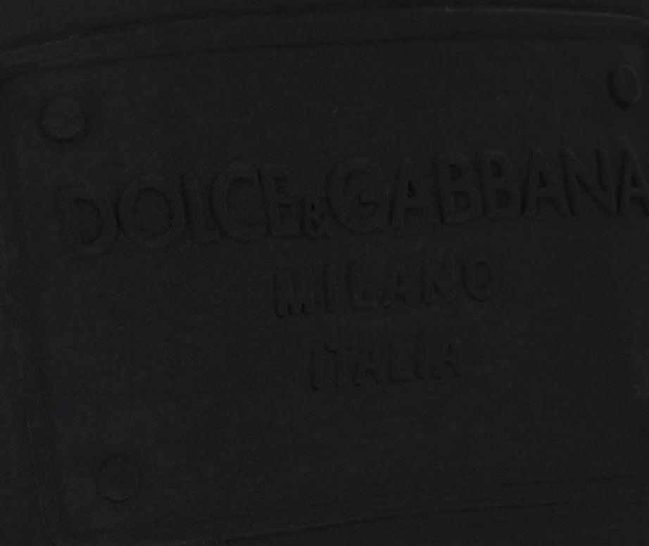 Dolce & Gabbana Cotton T-Shirt With Embossed Logo Zwart