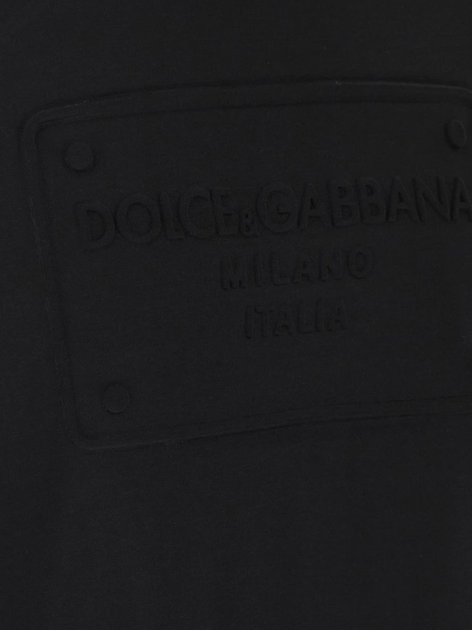 Dolce & Gabbana Cotton T-Shirt With Embossed Logo Zwart