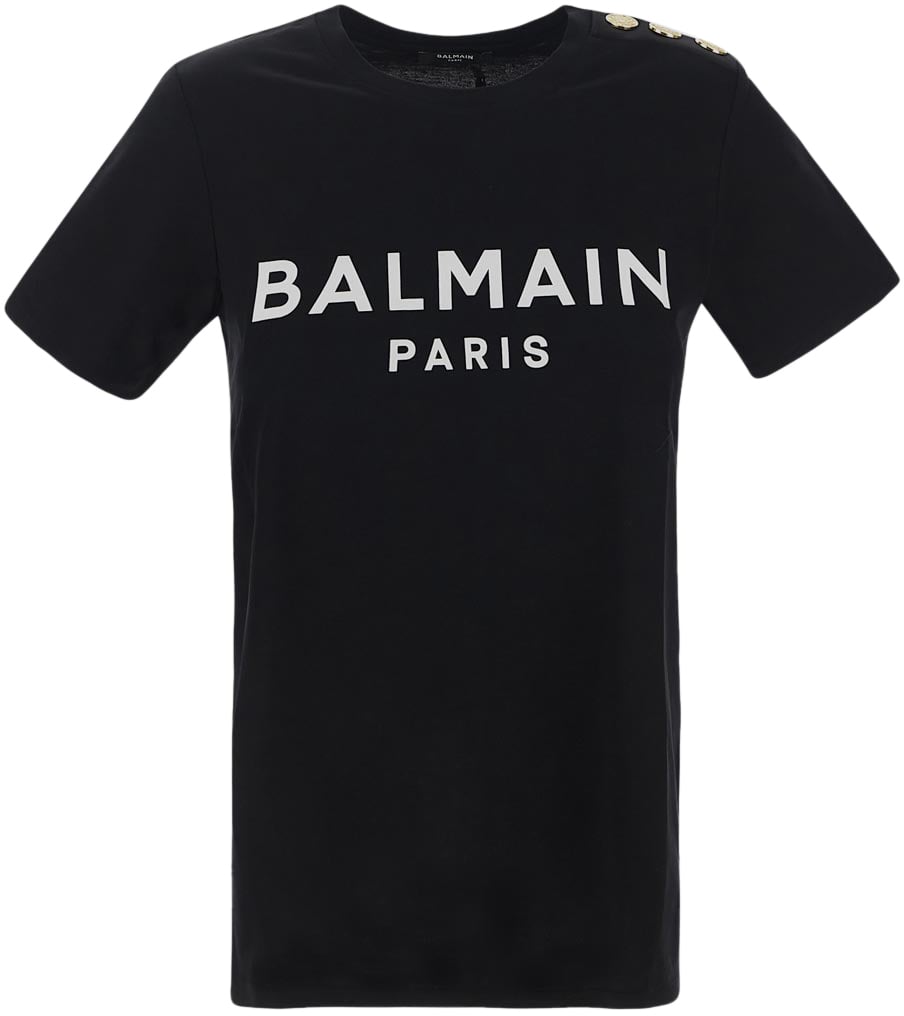 Balmain Logoed T-Shirt Zwart