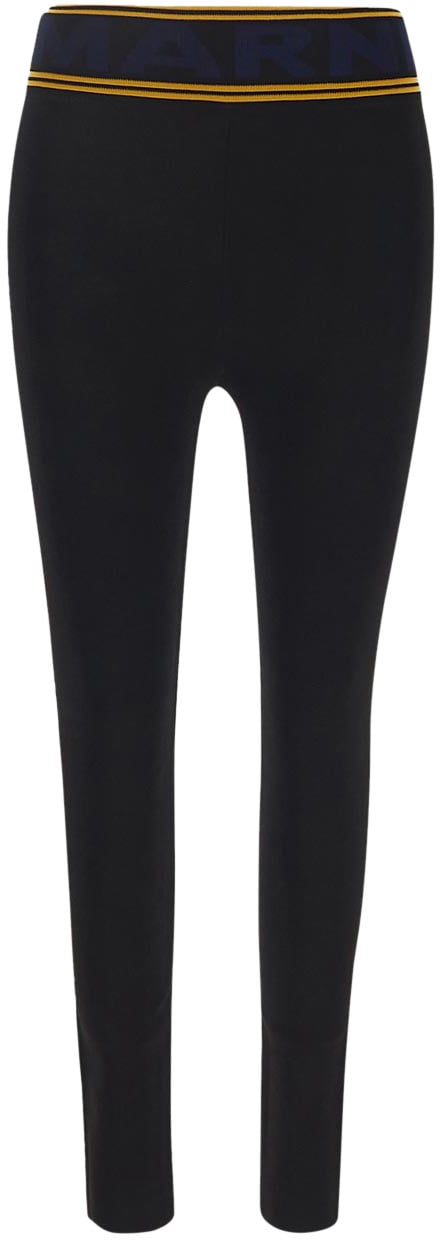 Marni Logo Waistband Leggings Zwart