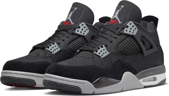 Nike Air Jordan 4 Black Canvas Zwart