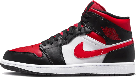 Nike Air Jordan 1 Mid Alternate Bred Toe (GS) Rood