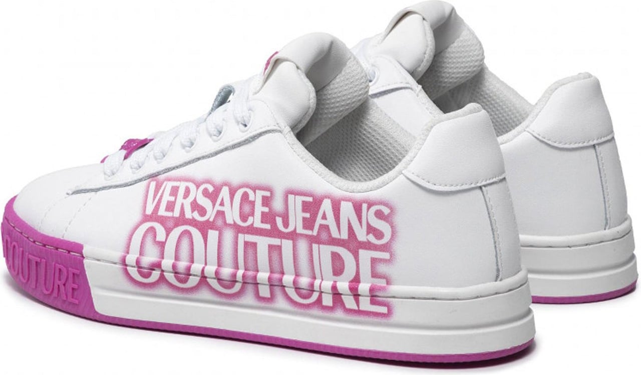 Versace Jeans Couture Versace Jeans Couture Leather Logo Sneakers Wit