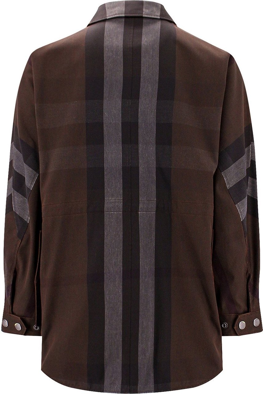 Burberry Cotton and nylon jacket with tartan motif Bruin