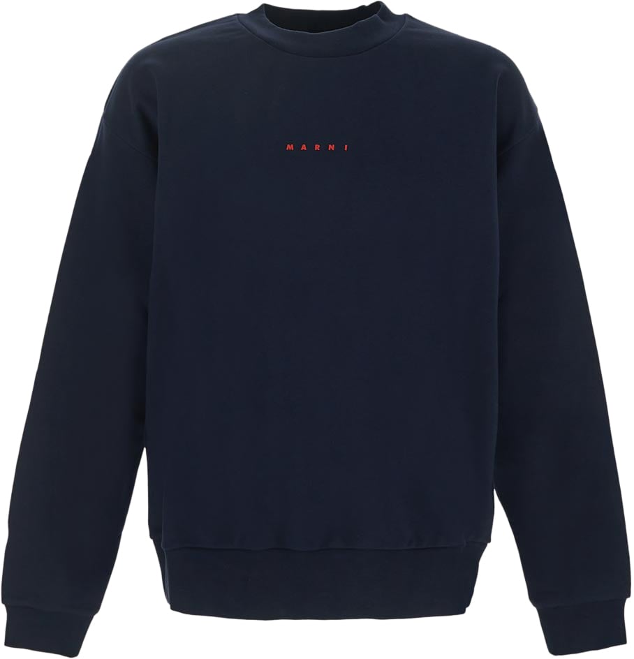 Marni Cotton Logo Sweatshirt Blauw