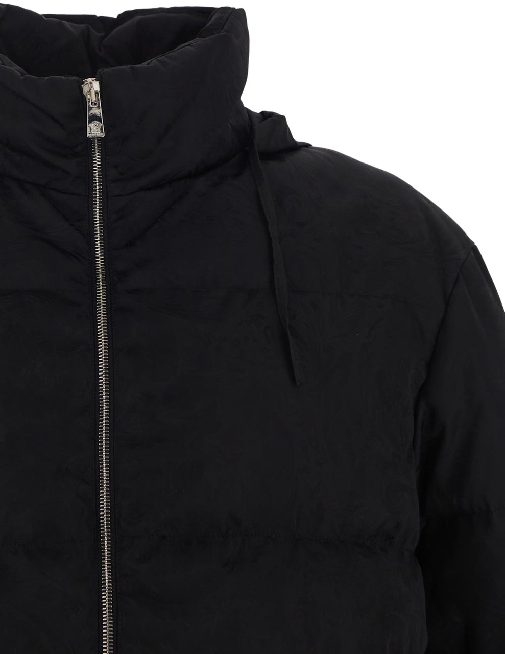 Versace Baroque Jacquard Down Jacket Zwart