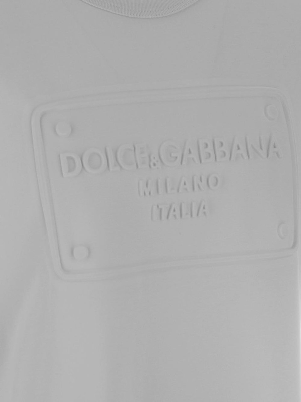 Dolce & Gabbana Cotton T-Shirt With Embossed Logo Wit