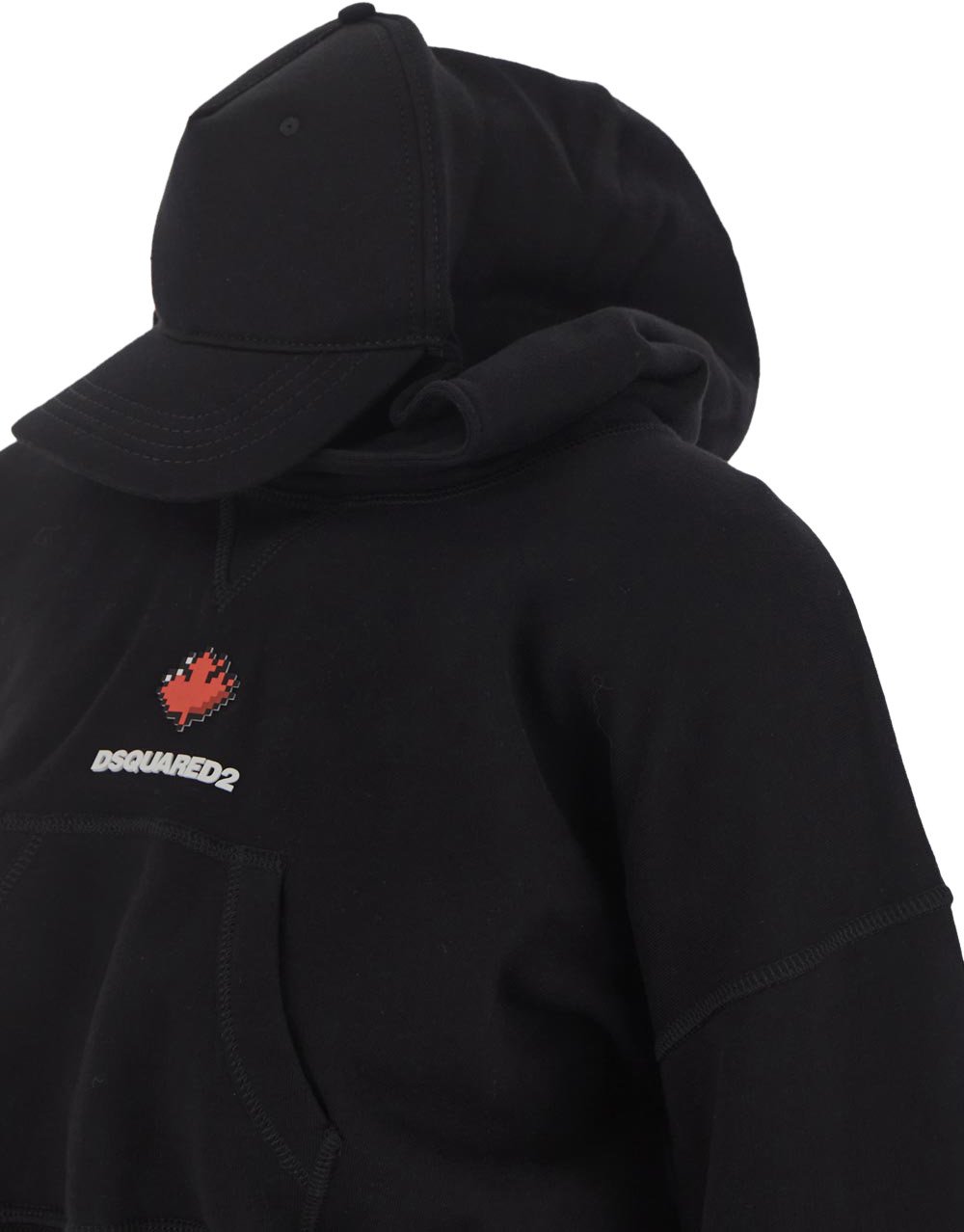 Dsquared2 Cropped Fit Hoodie Zwart