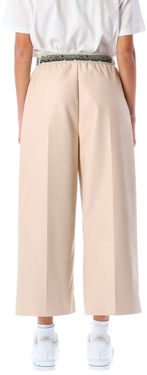 Stella McCartney Stella Mccartney Cropped Logo Pants Beige