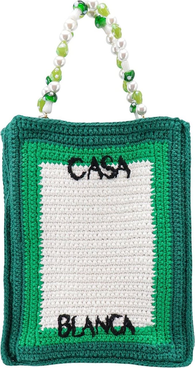 Casablanca Crochet cotton handbag Groen