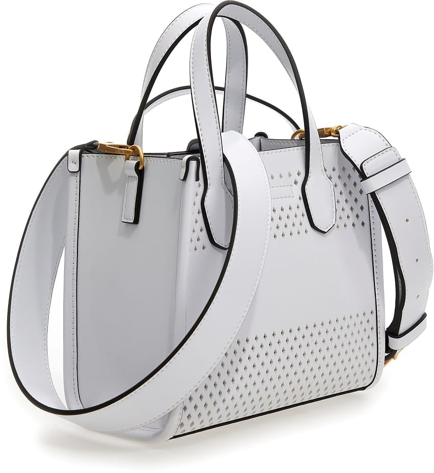 Guess Katey Perforated Mini Bag Dames Wit Wit