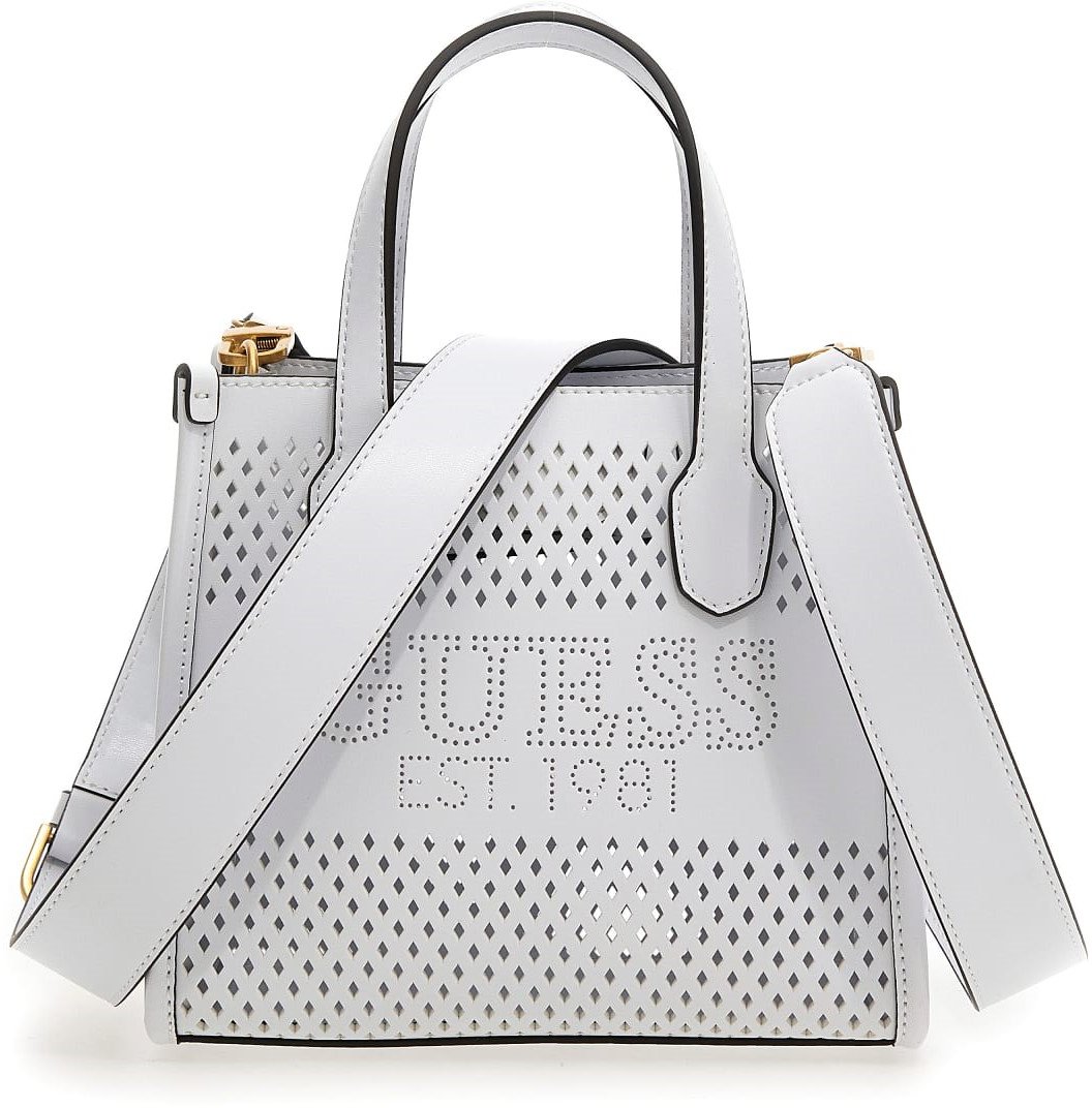 Guess Katey Perforated Mini Bag Dames Wit Wit