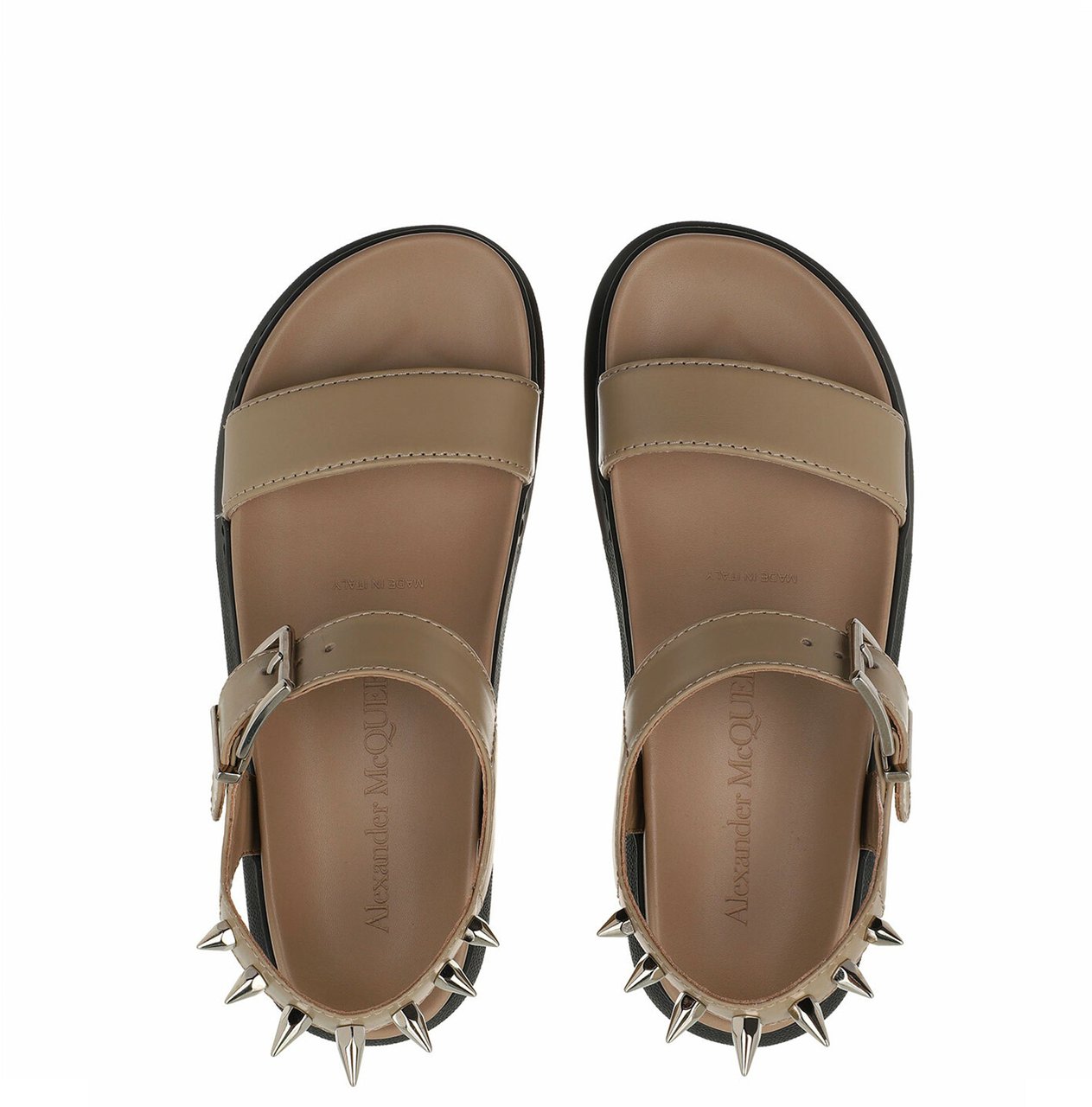 Alexander McQueen Alexander Mcqueen Spikes Leather Sandals Beige