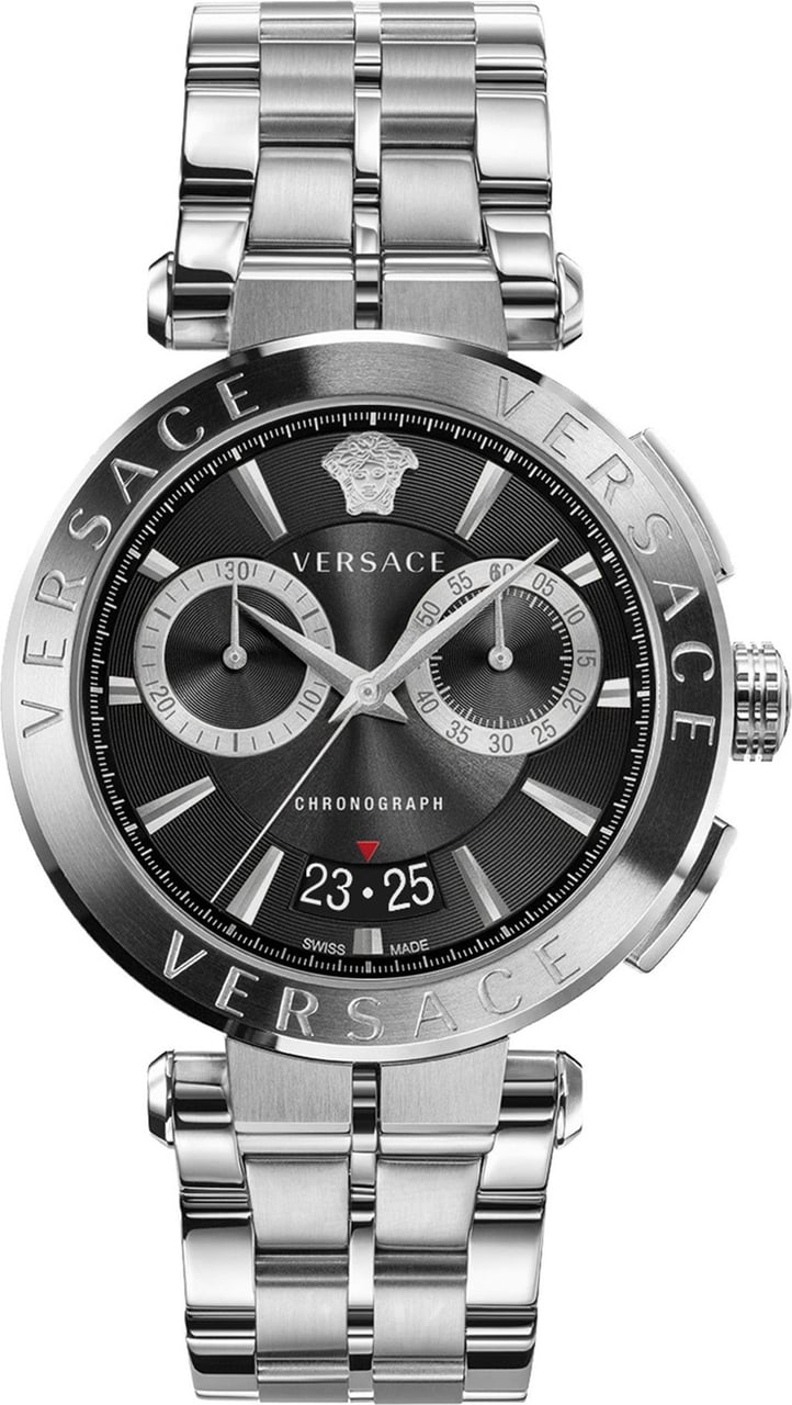 Versace VE1D01520 Aion heren horloge 45 mm Zwart