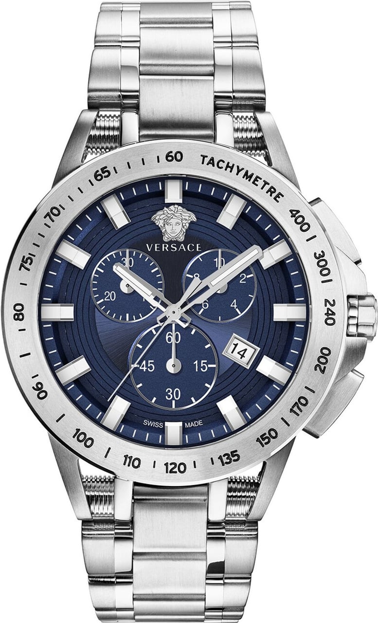 Versace VE3E00521 Sport Tech heren horloge 45 mm Blauw