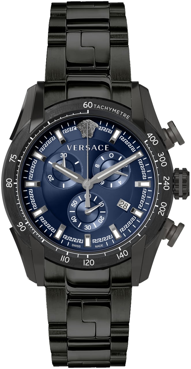 Versace VE2I00521 V-Ray chronograaf horloge 44 mm Blauw