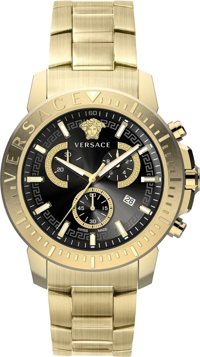 Versace VE2E00921 New Chrono horloge 45 mm Zwart