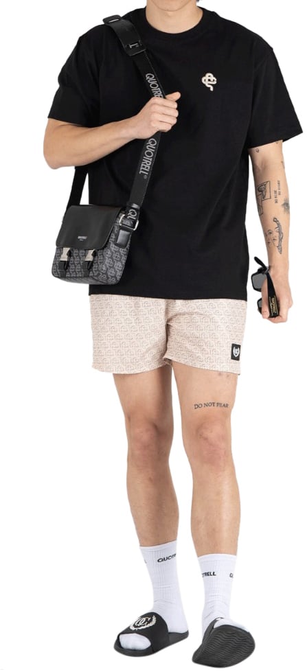 Quotrell Florence T-shirt | Black/sand Zwart