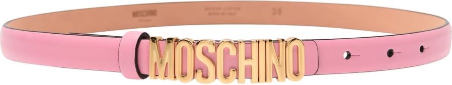 Moschino Logo Plaque Belt Roze