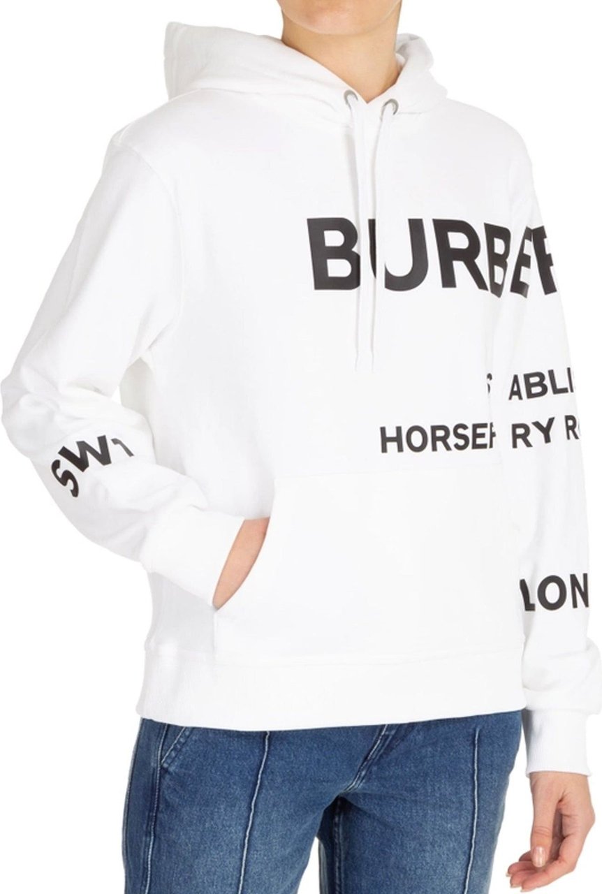 Burberry Burberry Logo Hooded Sweatshirt Wit