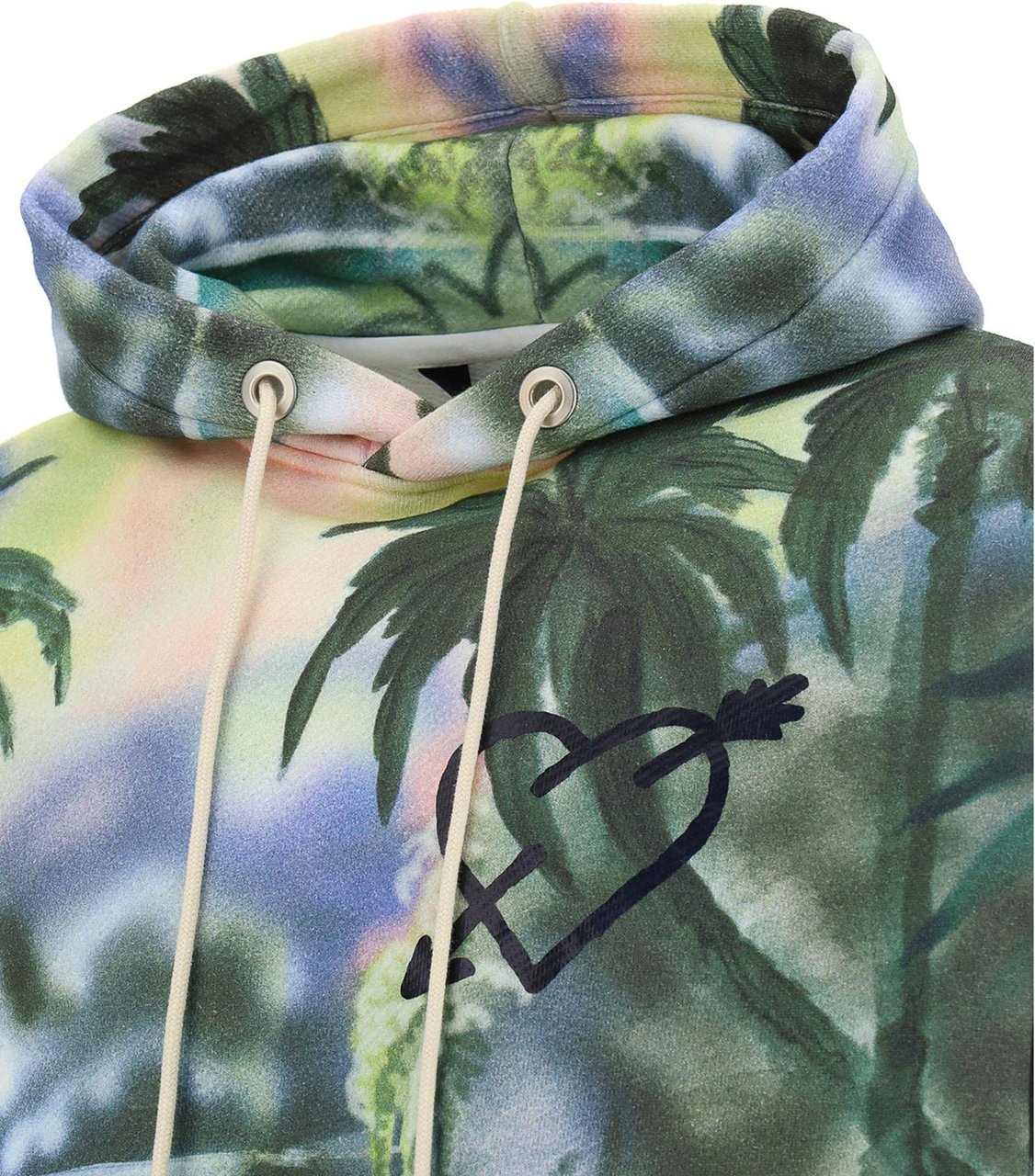 Palm Angels Palm Angels Cotton Logo Hooded Sweatshirt Groen